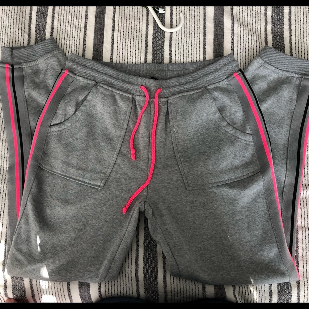 Grey and pink sweatpants